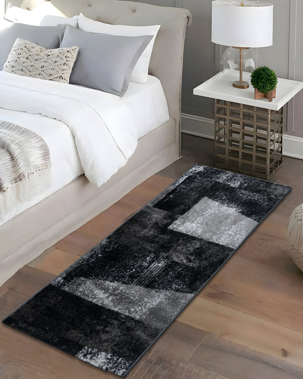 60X140 CM Platinum Runner | Black Blocks