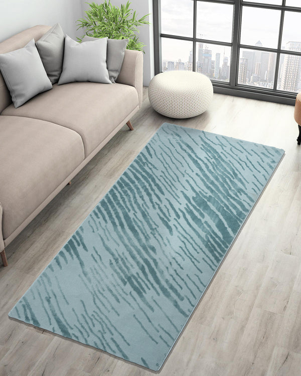 Aura Carpet | Distressed Abstract Light Blue