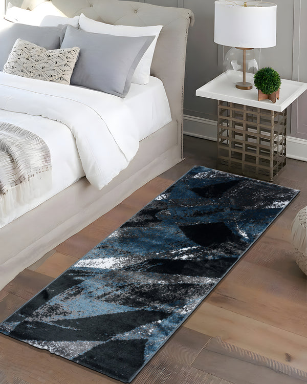 60X150 CM Pearl Runner | Blue Circular Wave