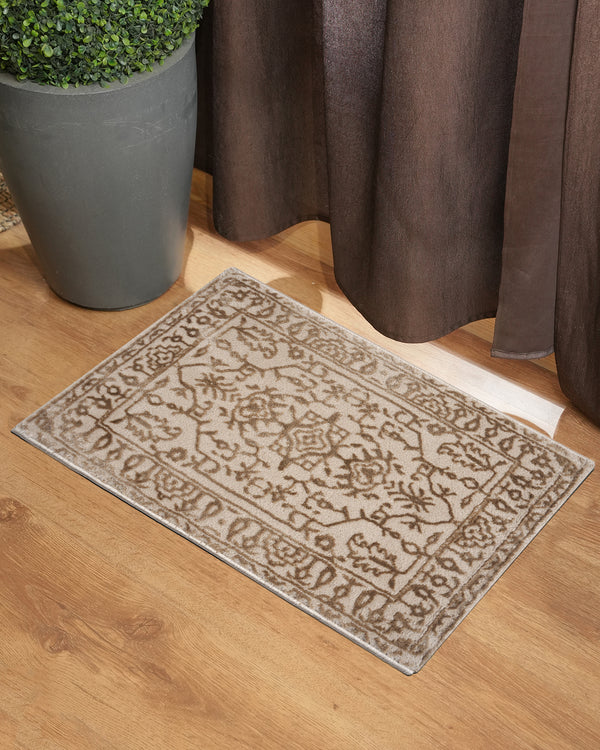 40X60 CM Aura Doormat | Traditional Floral Light Gold