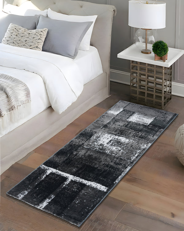 60X150 CM Pearl Runner | Black Blocks