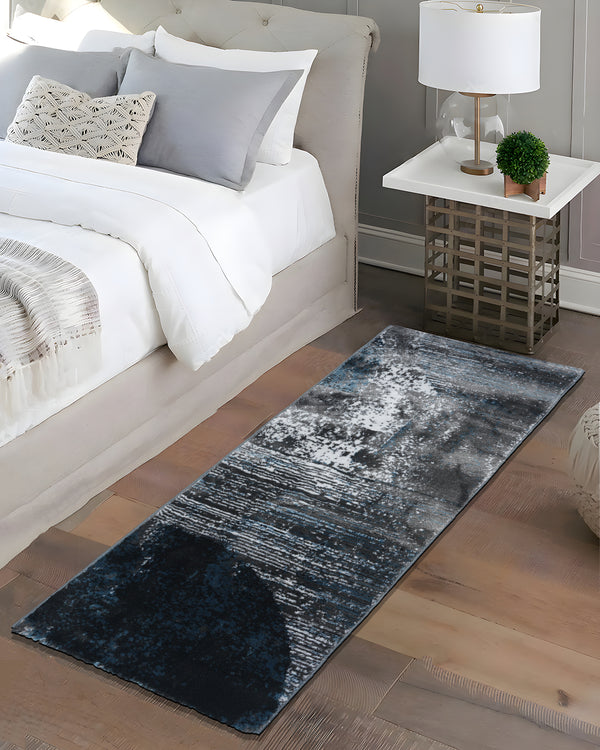 60X150 CM Pearl Runner | Abstract Grey Blue