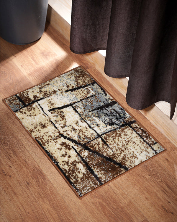 40X60 CM Pearl Doormat | Brown Beige Cross