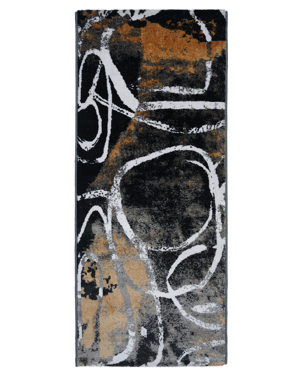 60X140 CM Platinum Runner | Abstract Black and Orange