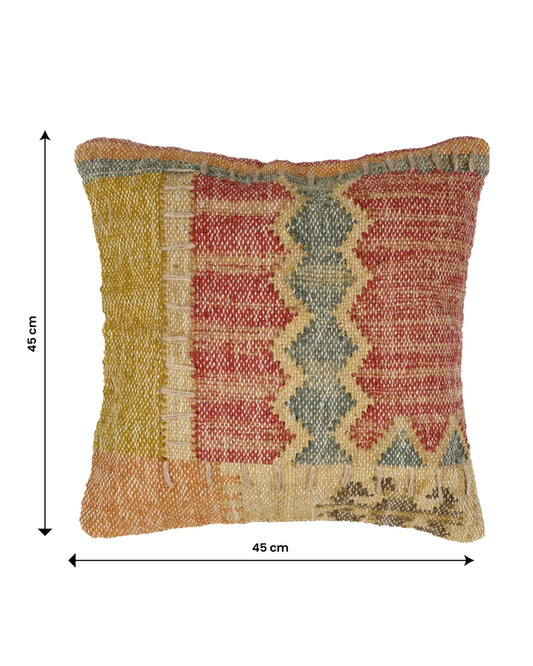 18X18 inch Mustard Red Jute cushion covers | Set of 2