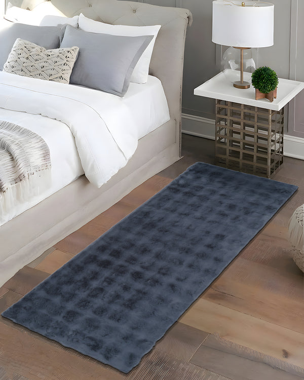 60X150 CM Asteria Furry Runner | Dark Grey