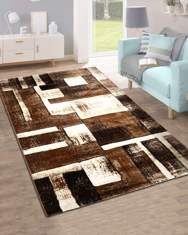 Pearl Iconic Carpets | Abstract Brown Blocks