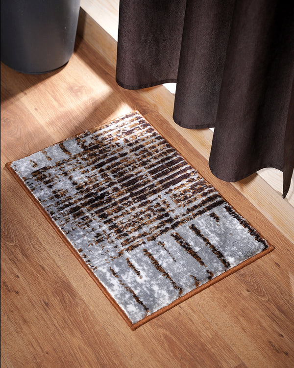 40X60 CM Pearl Doormat | Abstract Grid Grey