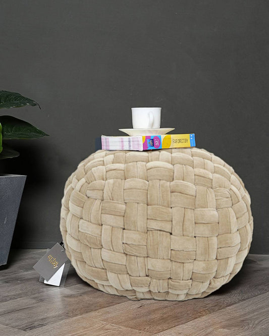 Amelia Beige Pouf