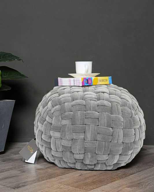 Amelia Grey Pouf