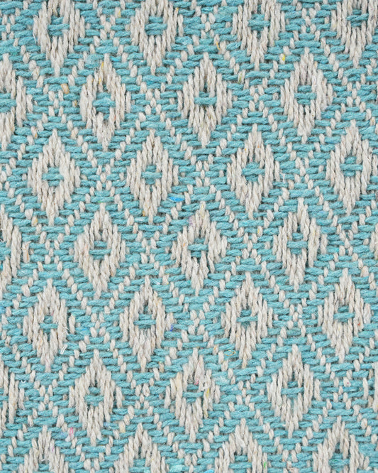 Aqua Striped cotton throw