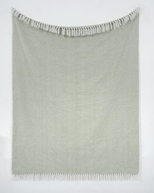 Striped Green Cotton Throw