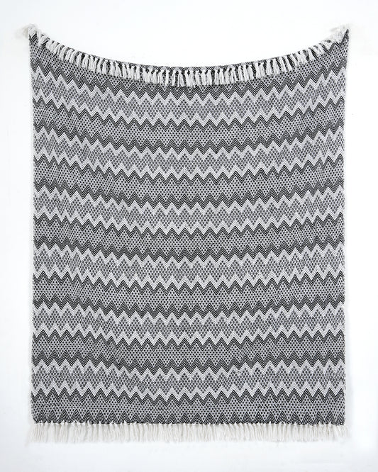 Black Striped Cotton Throw