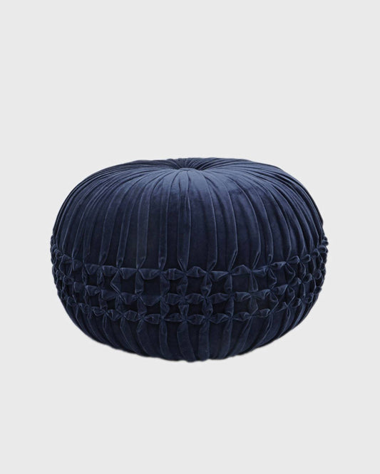 Velvet Blue Pouf