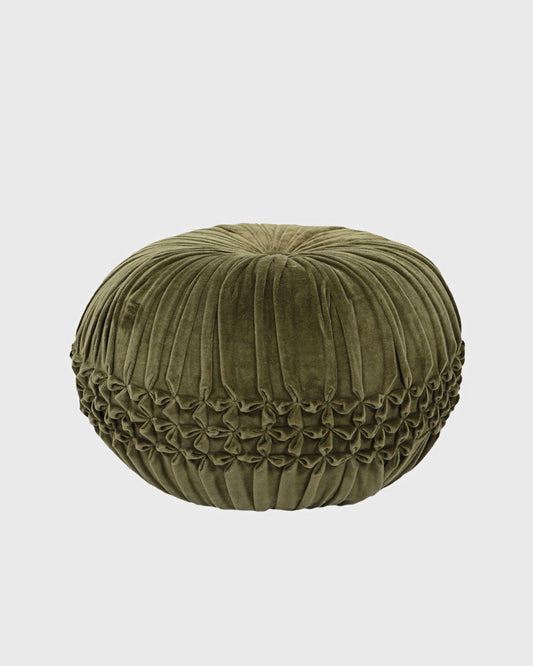 Velvet Green Pouf